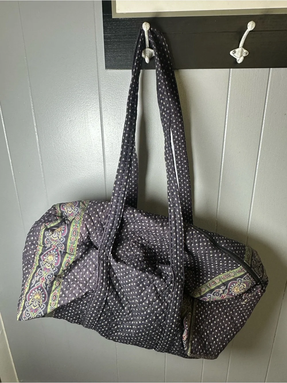 Vera Bradley set of three Quilted Tote duffle bagsPaisley Edge and Monogram